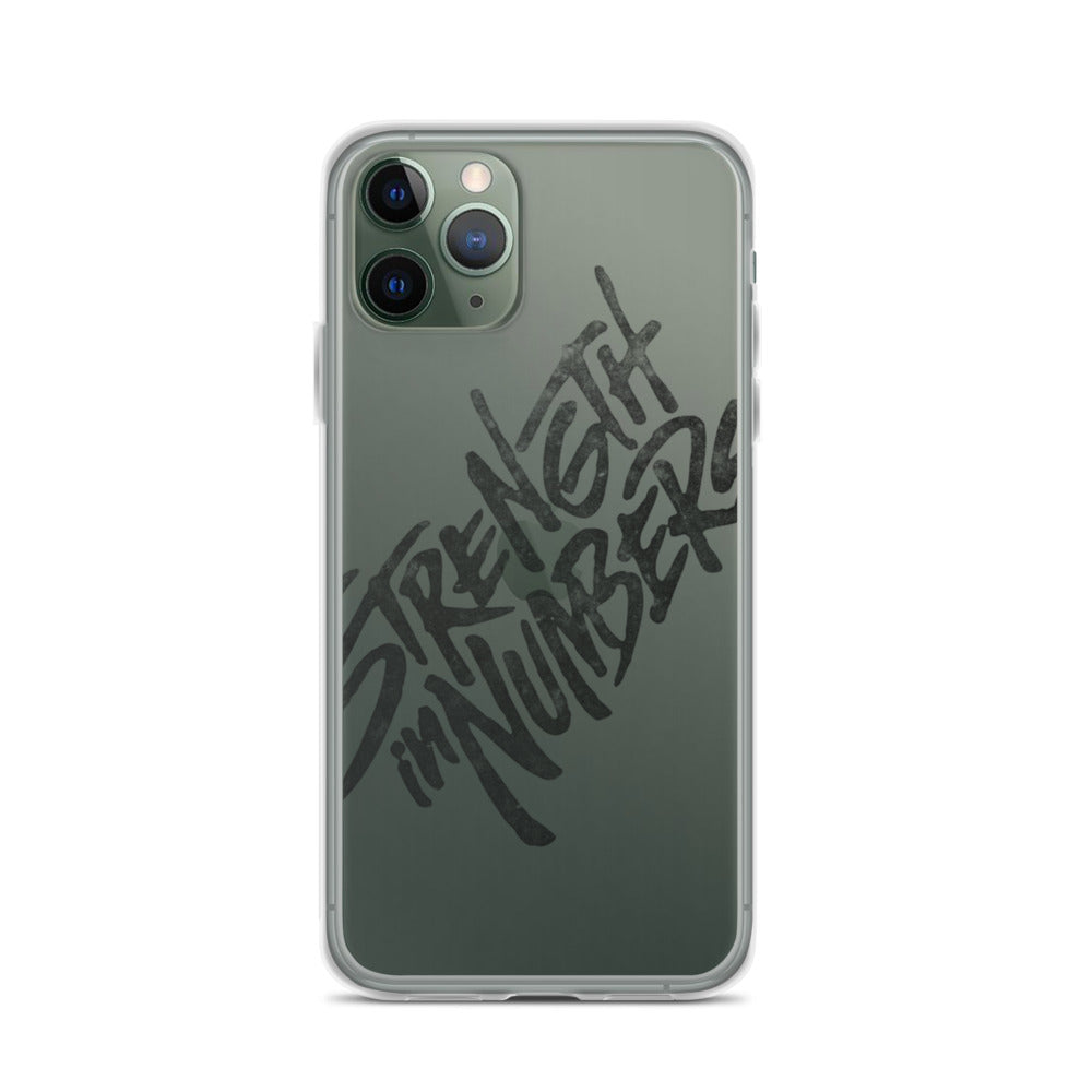 Strength In Numbers (black logo) iPhone Case
