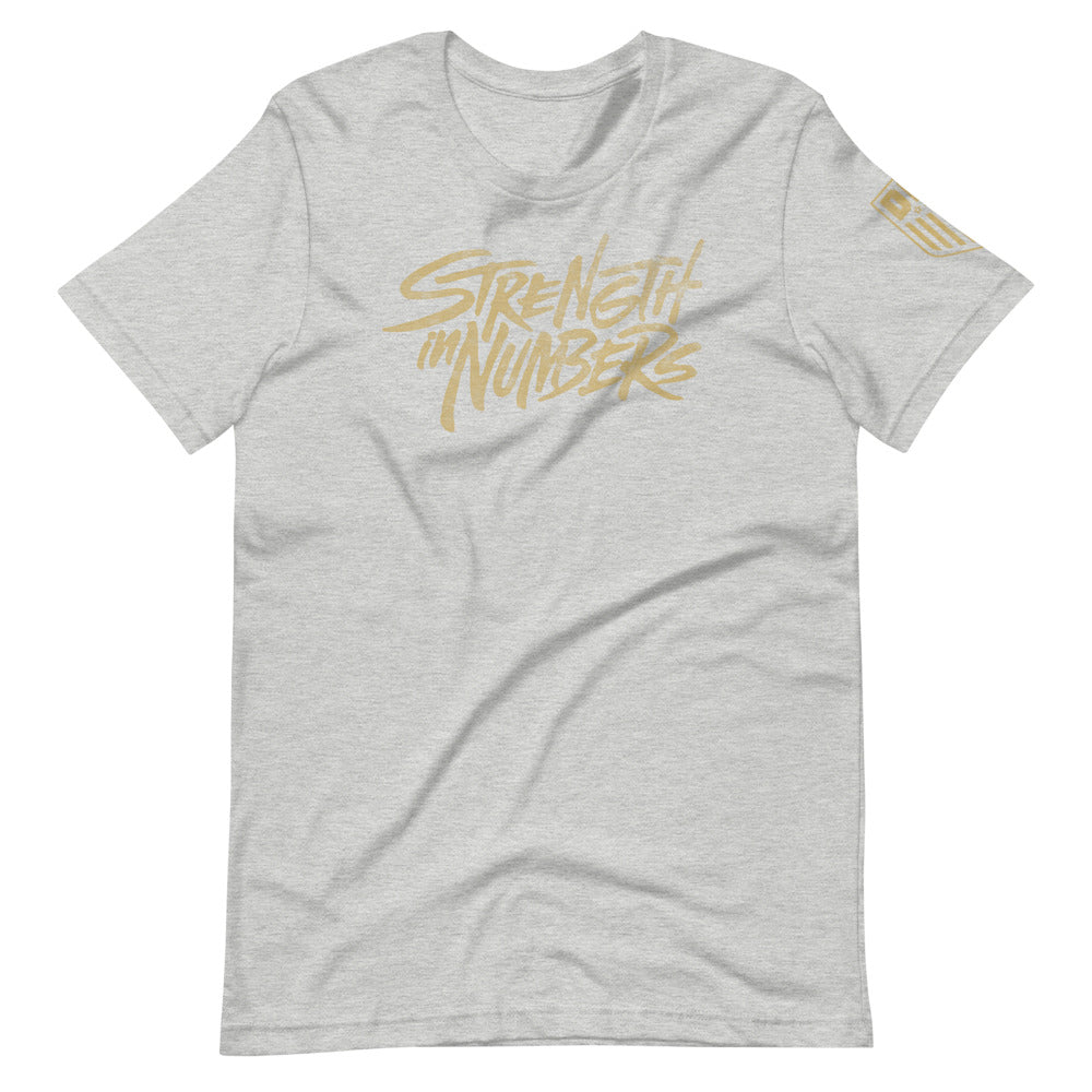 Strength In Numbers (gold logo) Short-Sleeve Unisex T-Shirt